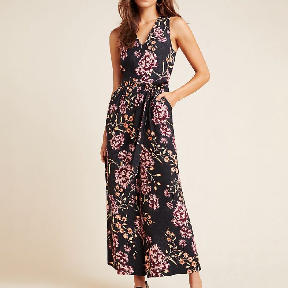 HTF Anthropologie Tori Cropped Wide-Leg Jumpsuit